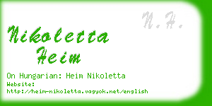 nikoletta heim business card